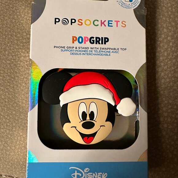 PopSockets PopGrip Disney Santa Mickey Phone Grip & Stand NIB 2025 - Picture 1 of 2